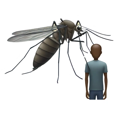 A mosquito sits on a man  sticker