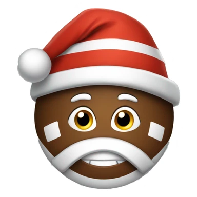football with a santa hat sticker