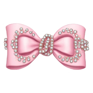 baby pink bow encrusted with rhinestones The bow is symmetrically shaped with a rounded center knot and two loops on each side sticker