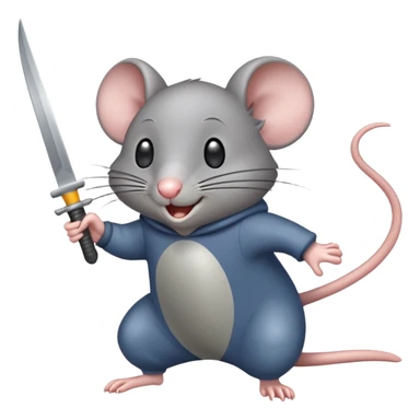 Une souris avec des sabres  sticker