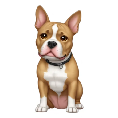 Light brown and white Pitbull French bulldog mix sticker