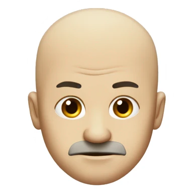 Bald guy angry red lips with one hair no body holding a ruler sticker