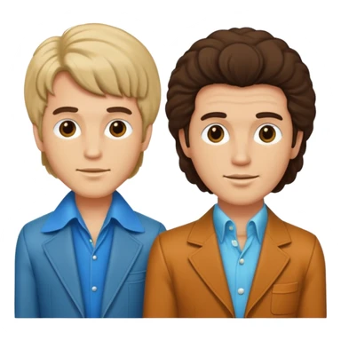 70s 80s men with hair style  sticker