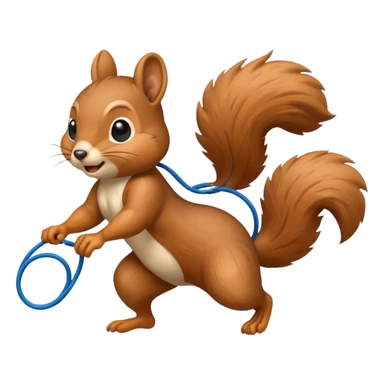 Squirrel jump rope sticker
