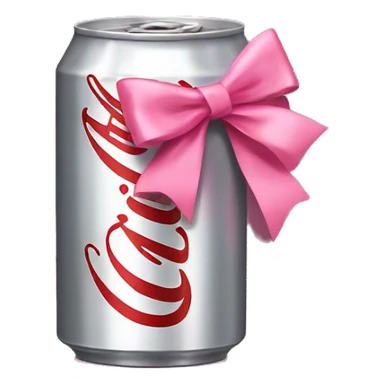 diet coke can with pink bow  sticker
