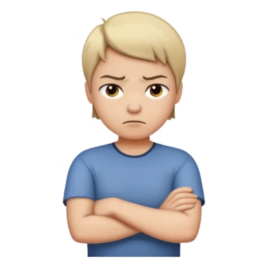 upset face with arms crossed sticker