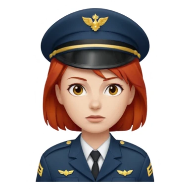 women Soldier red hair just sticker