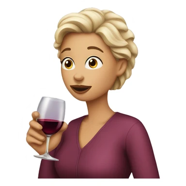 woman drinking last drop of wine sticker