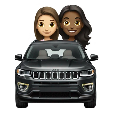 Black jeep compass driven by pretty brunnte girl sticker