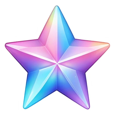 Gradient iridescent Pastel rainbow Pink violet blue crystal star  sticker