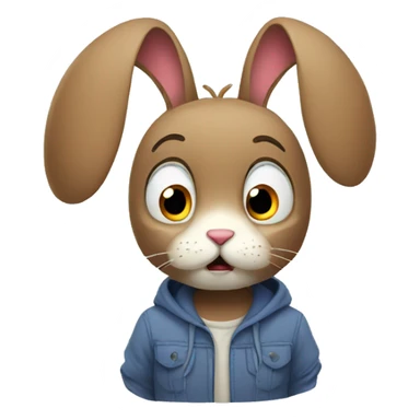 an anxious rabbit sticker
