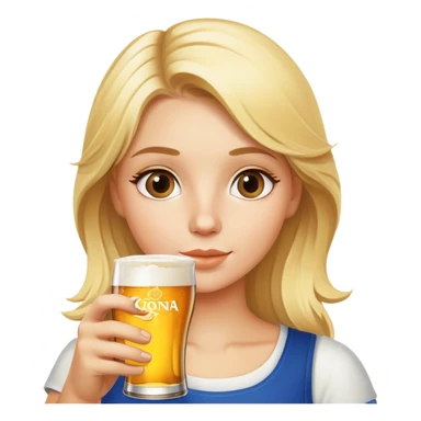 blonde girl with corona beer sticker