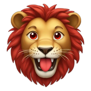 Lion smiling face with red hearts instead of eyes sticker