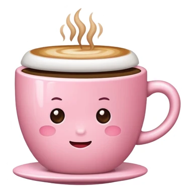 aesthetic cup of coffee baby pink no hot steams on top and no face sticker
