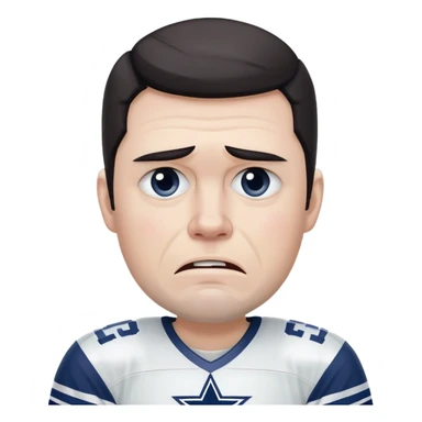 Crying Dallas cowboys fan (white male with dark hair) sticker