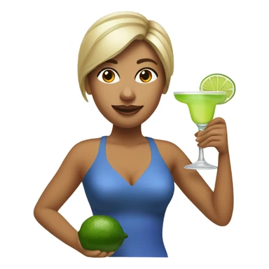 Julie drinking a margarita  sticker