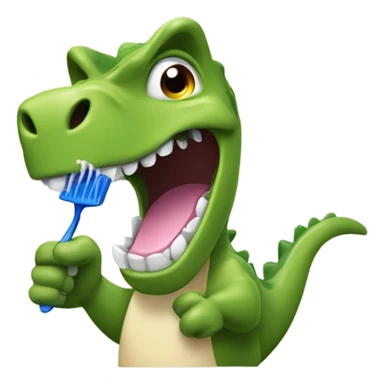 dinosour with a toothbrush sticker