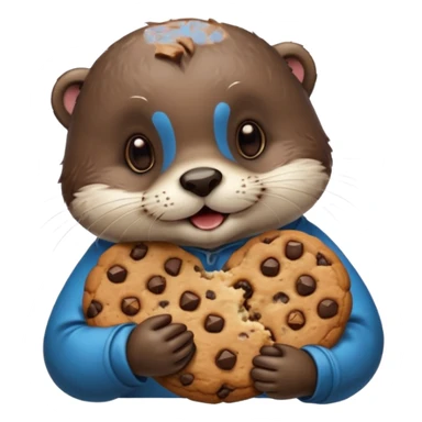 otter eating a cookie sticker