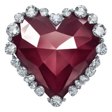 Burgundy heart-shaped diamond sticker