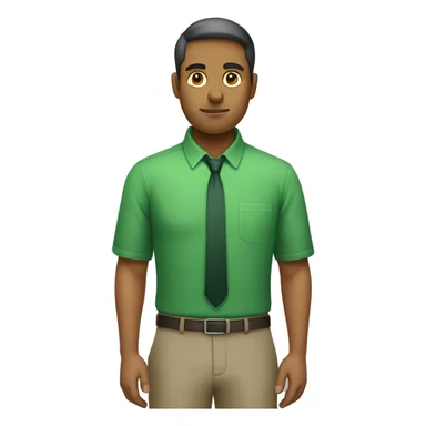 serious office worker in green shirt sticker