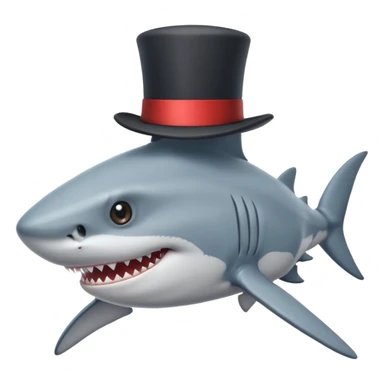 Shark with a top hat sticker