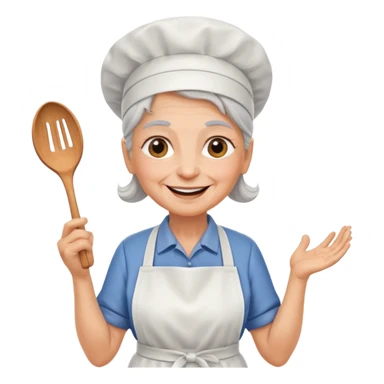 old woman kitchen worker sticker