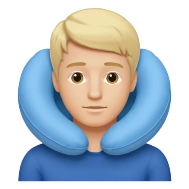 blonde man using travel pillow  sticker