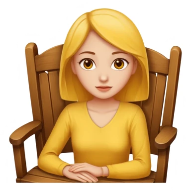 a yellow woman sitting on a chair sticker