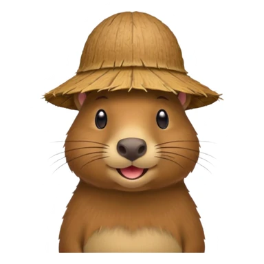 capybara with coconut hat sticker
