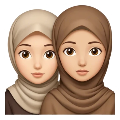 Girl with a Hijab an a Girl with brown hair sticker
