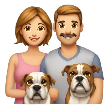 Family-with-dad 59-mother 54-2 daughters 31 & 26-and-bulldog-France-dog sticker