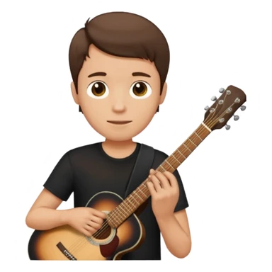 man holding guitar sticker