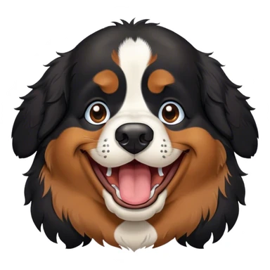 Tête de Chien de race bouvier bernois noir qui pleure de rire  sticker