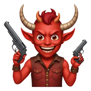 Un 👹 con una pistola en la mano  pero que sea como el emoji sticker