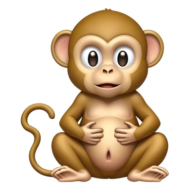 Monkey with a stomach ache  sticker