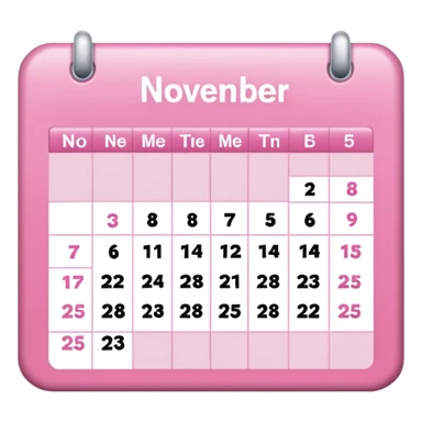 pink calendar of november 2025 sticker