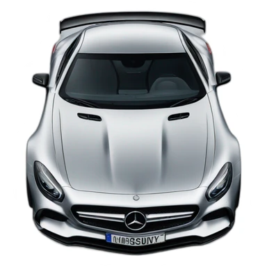 mercedes amg, silver，bottom view sticker