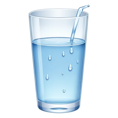glass of water with water droplets, refreshing and clear sticker