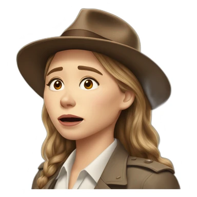 Elizabeth olsen in Indiana jones suit crying sticker