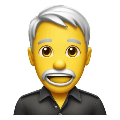 Embarrassed pulling collar yellow emoji head  sticker