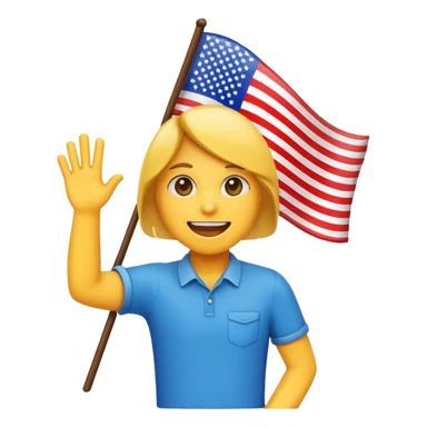 une emoticone avec un drapeau pour dire c'est gagné sticker