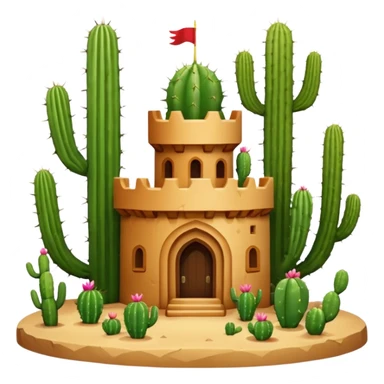 castle cactus sticker