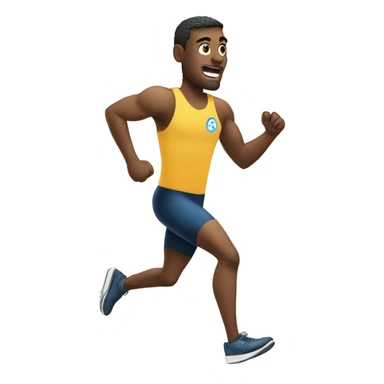 Disabled athlete man running with a prosthetic leg sticker