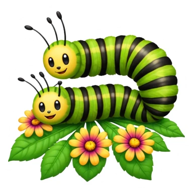 
caterpillar on flower sticker