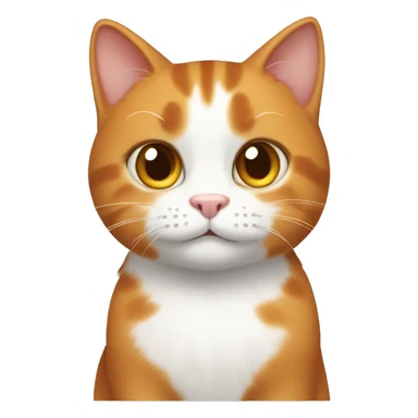 a ginger cat with white paws and brown eyes and a white belly sticker