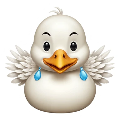 Laughing duck with tears and hands over mouth sticker
