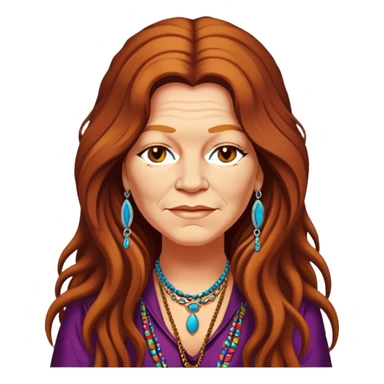 a portrait of janis joplin sticker