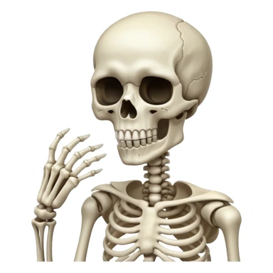 Squelette qui mes sont doigts devant la bouche  sticker