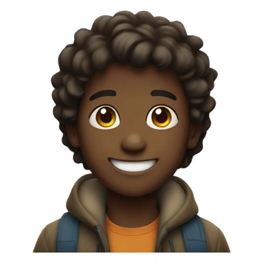 smiling boy outdoors at night sticker