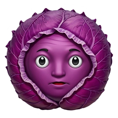 spicy red cabbage whole bold red color no face sticker